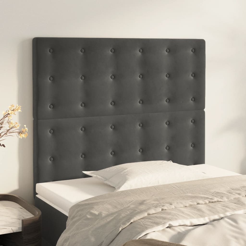 Testiera Grigio Scuro 80x5x118/128 cm Velluto