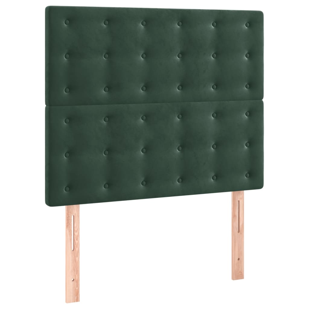 Testiera 2 pz Verde Scuro 80x5x78/88 cm in Velluto