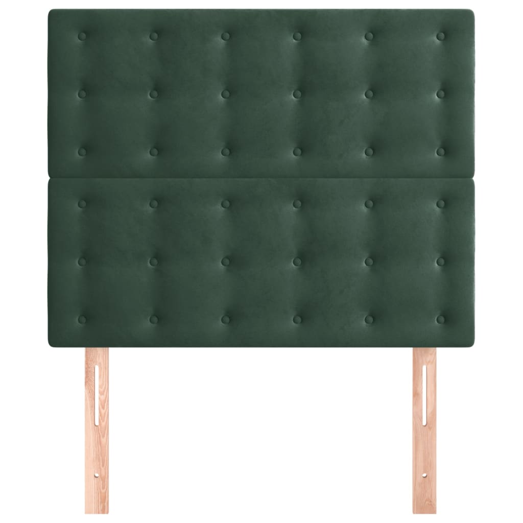 Testiera 2 pz Verde Scuro 80x5x78/88 cm in Velluto