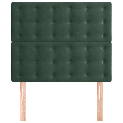 Testiera 2 pz Verde Scuro 80x5x78/88 cm in Velluto