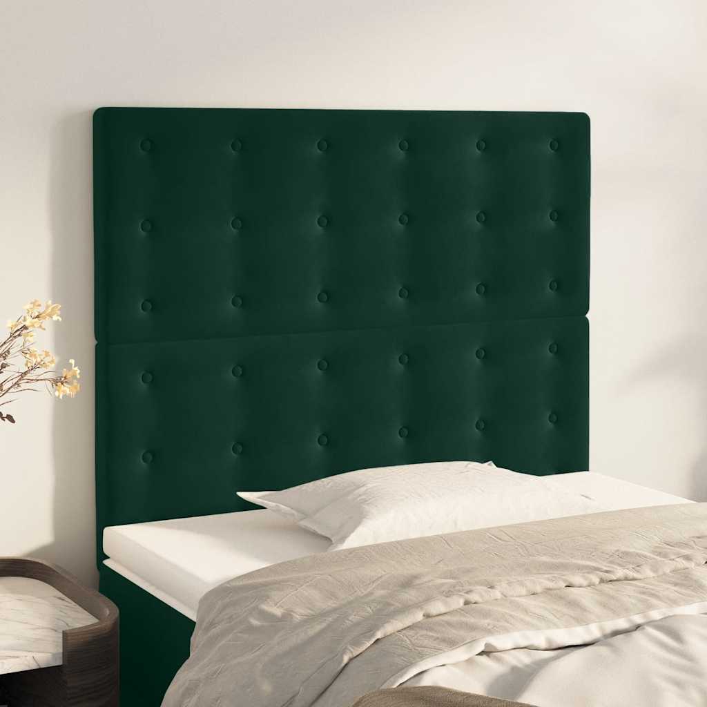 Testiera Verde Scuro 80x5x118/128 cm Velluto