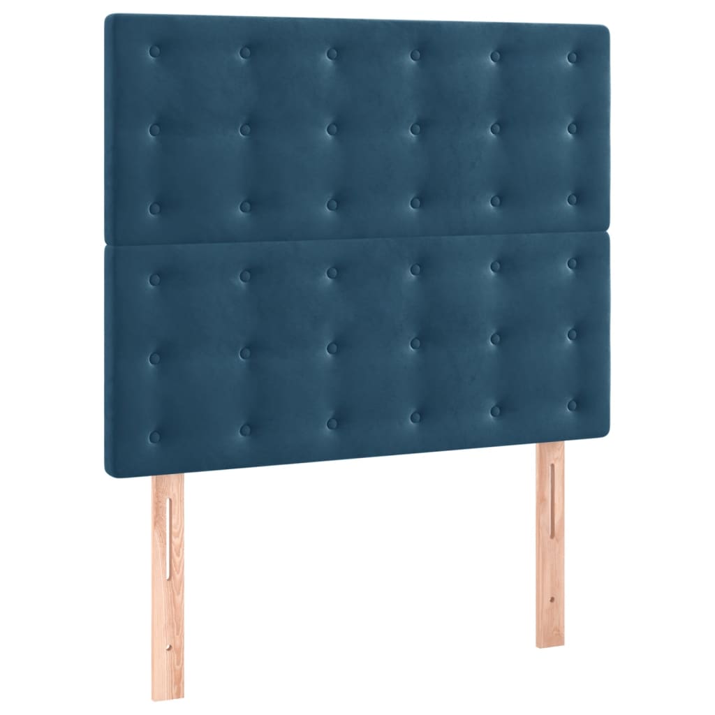Testiera 2 pz Blu Scuro 80x5x78/88 cm in Velluto