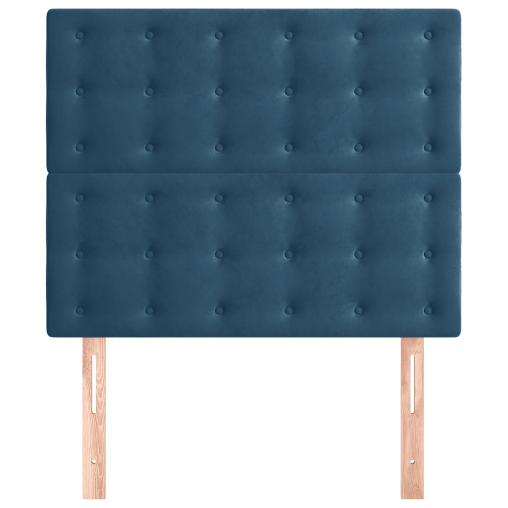 Testiera 2 pz Blu Scuro 80x5x78/88 cm in Velluto