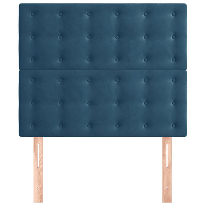 Testiera 2 pz Blu Scuro 80x5x78/88 cm in Velluto
