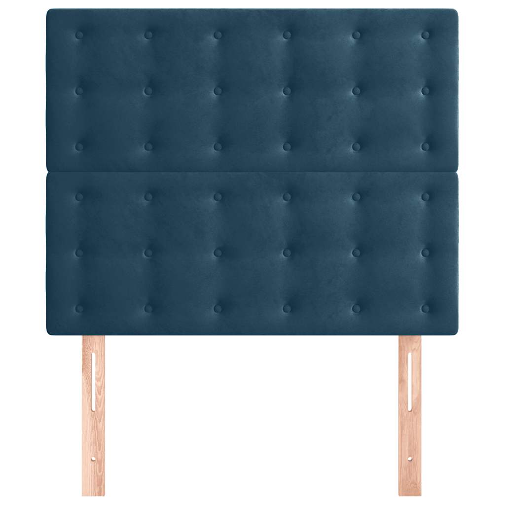 Testiera Blu Scuro 80x5x118/128 cm Velluto