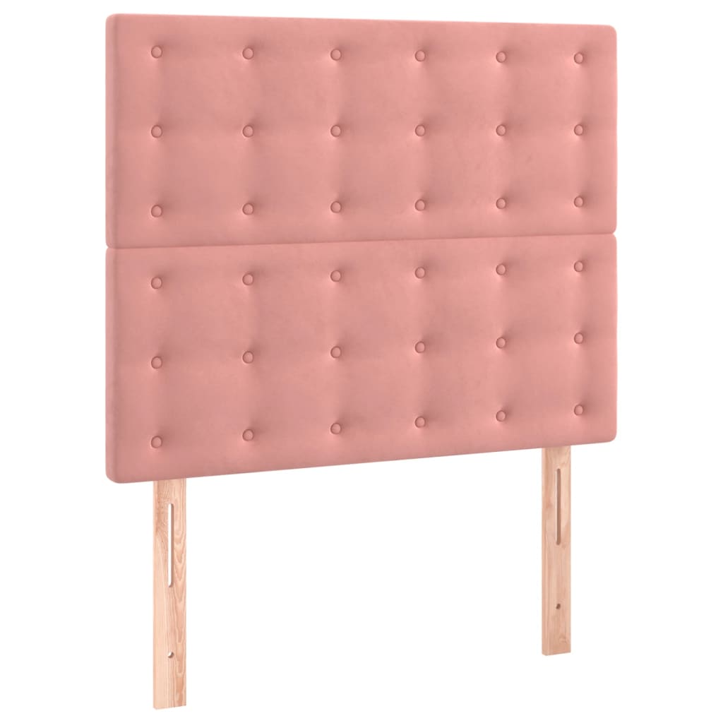 Testiera 2 pz Rosa 80x5x78/88 cm in Velluto