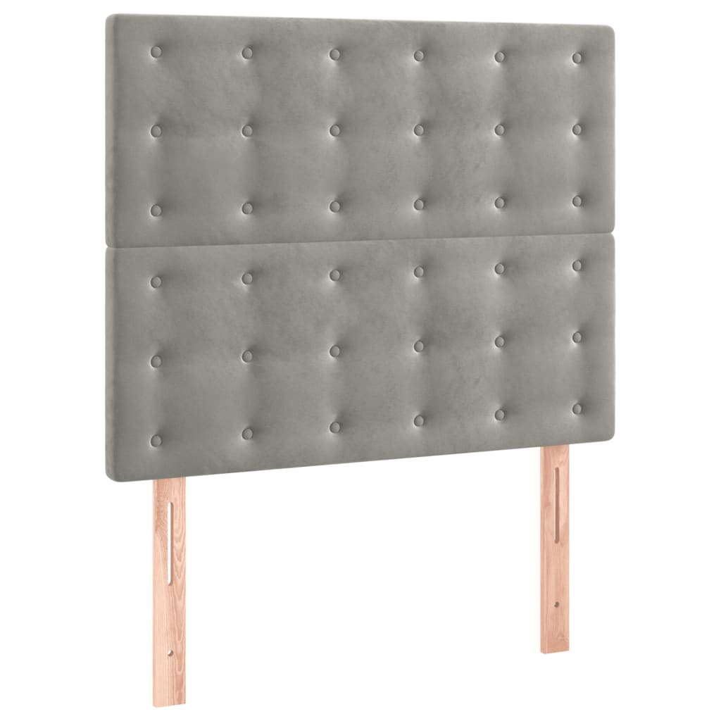 Testiera Grigio Chiaro 90x5x118/128 cm Velluto