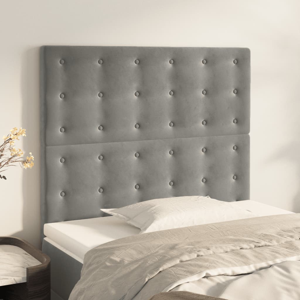 Testiera Grigio Chiaro 90x5x118/128 cm Velluto