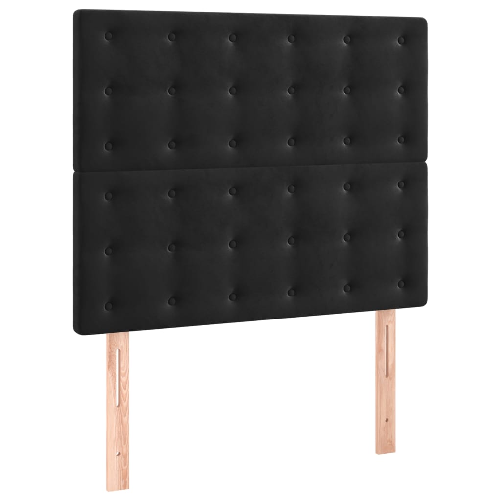 Testiera 2 pz Nera 90x5x78/88 cm in Velluto