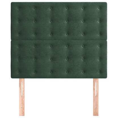 Testiera 2 pz Verde scuro 90x5x78/88 cm in Velluto