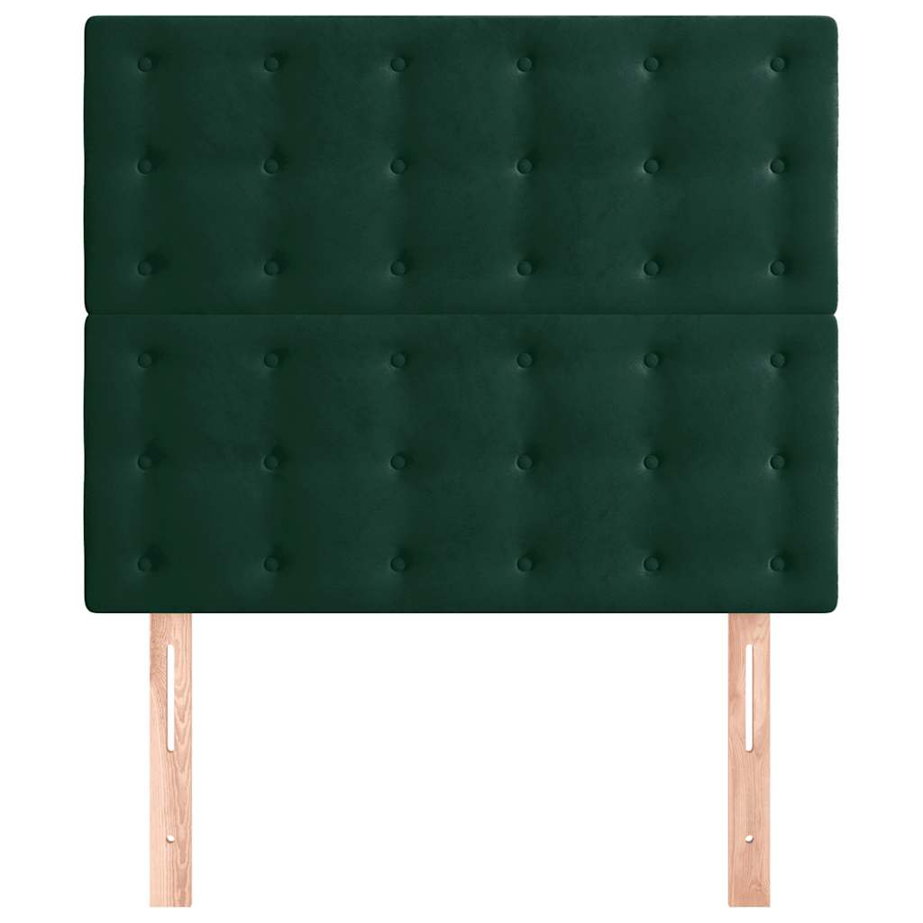 Testiera Verde Scuro 90x5x118/128 cm Velluto