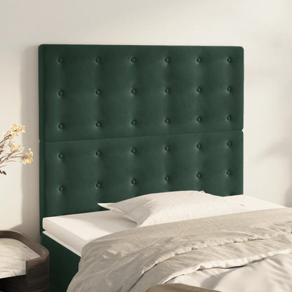 Testiera 2 pz Verde scuro 90x5x78/88 cm in Velluto