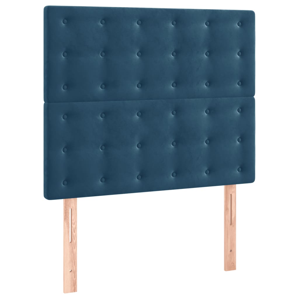 Testiera 2 pz Blu scuro 90x5x78/88 cm in Velluto