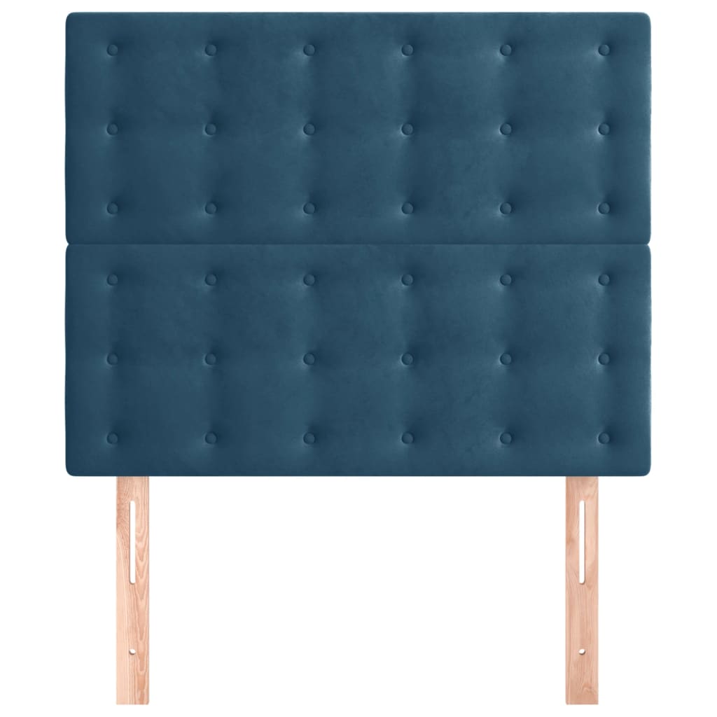 Testiera 2 pz Blu scuro 90x5x78/88 cm in Velluto