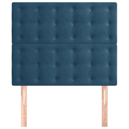 Testiera 2 pz Blu scuro 90x5x78/88 cm in Velluto