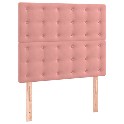 Testiera 2 pz Rosa 90x5x78/88 cm in Velluto