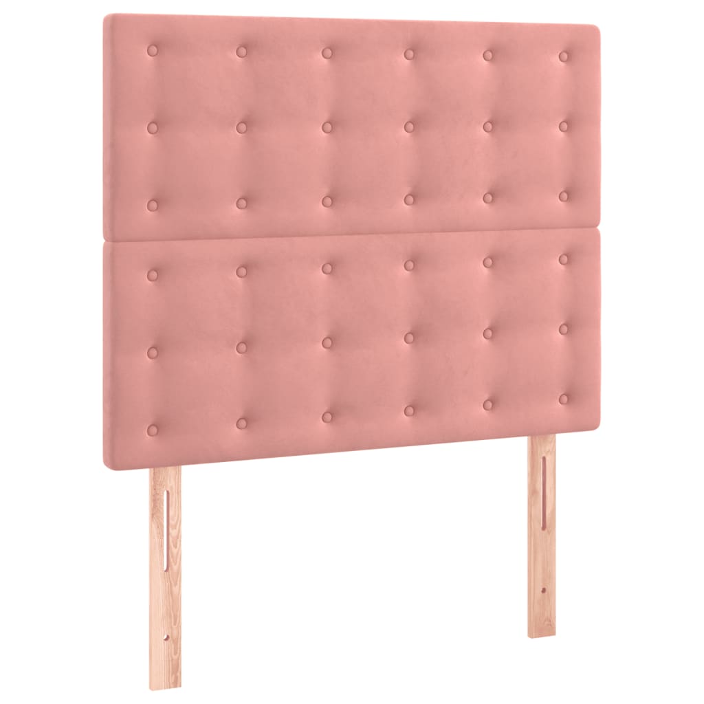 Testiera 2 pz Rosa 90x5x78/88 cm in Velluto