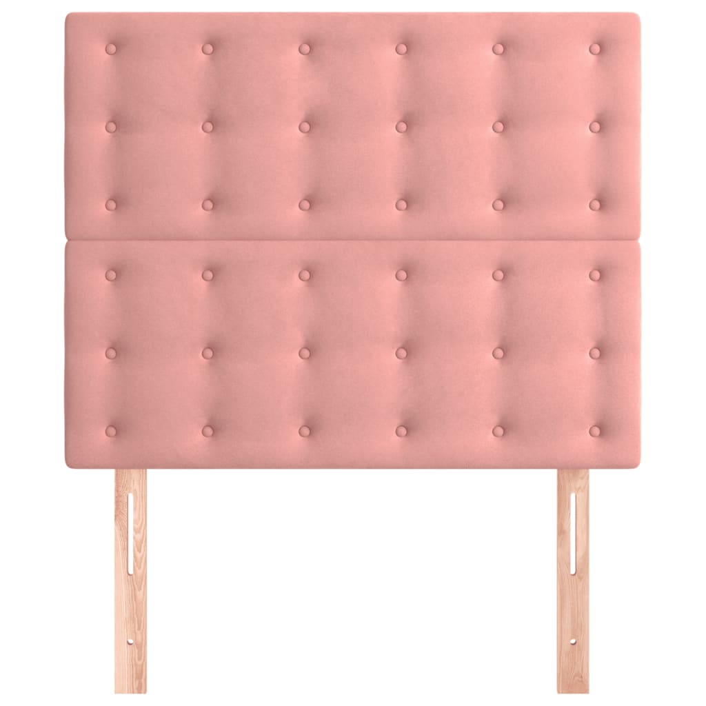 Testiera 2 pz Rosa 90x5x78/88 cm in Velluto