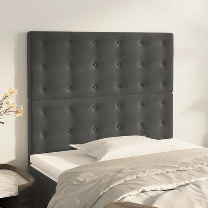 Testiera Grigio Scuro 100x5x118/128 cm Velluto