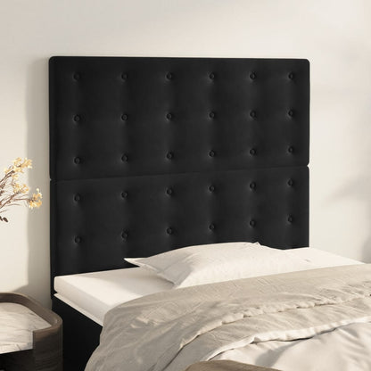 Testiere 2 pz Nere 100x5x78/88 cm in Velluto