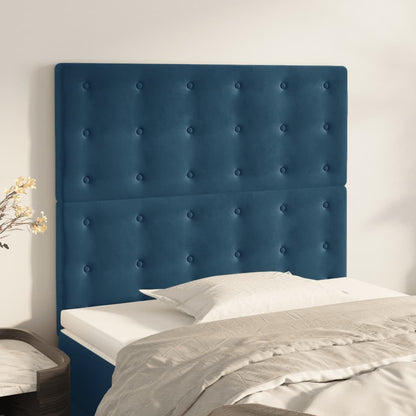 Testiere 2 pz Blu Scuro 100x5x78/88 cm in Velluto