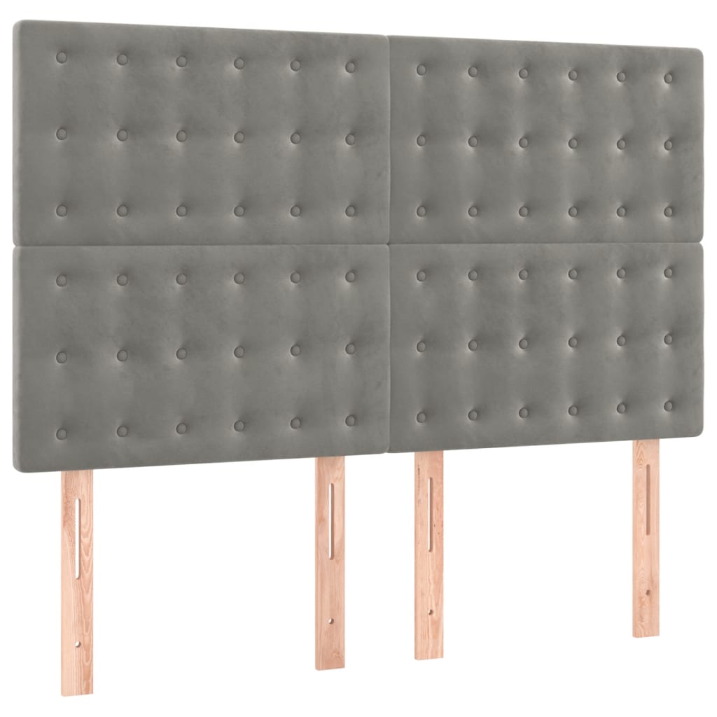 Testiera Grigio Chiaro 144x5x118/128 cm Velluto