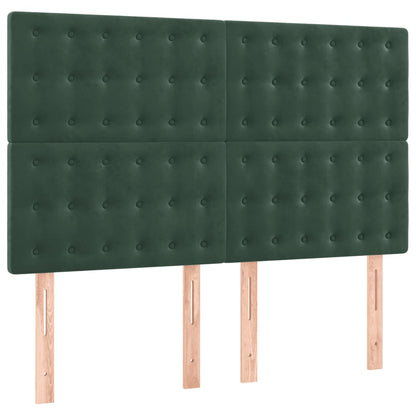 Testiere 4 pz Verde Scuro 72x5x78/88 cm in Velluto