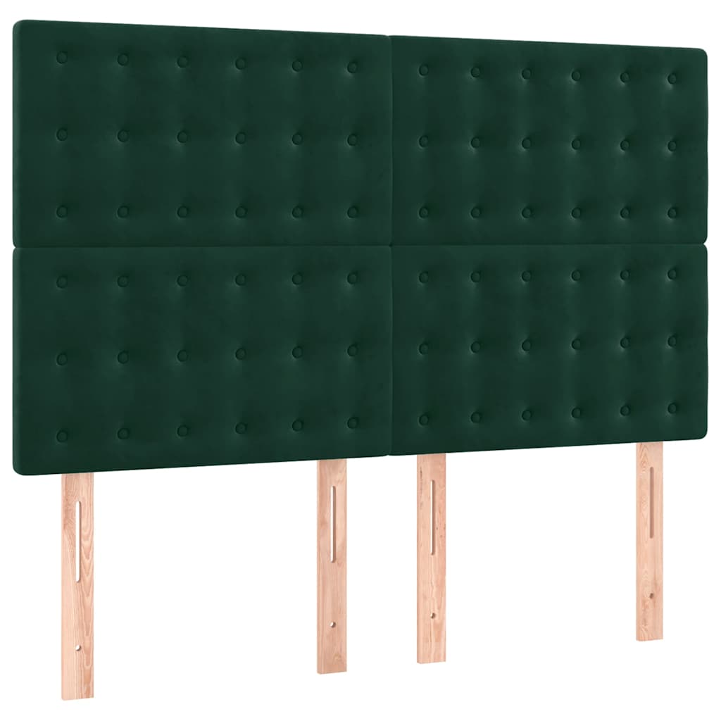 Testiera Verde Scuro 144x5x118/128 cm Velluto