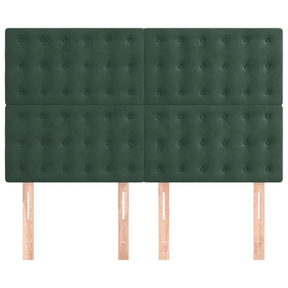 Testiere 4 pz Verde Scuro 72x5x78/88 cm in Velluto