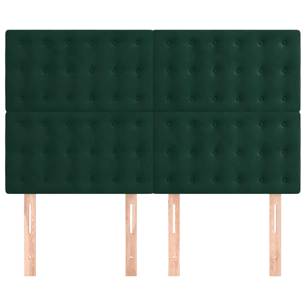 Testiera Verde Scuro 144x5x118/128 cm Velluto