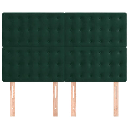 Testiera Verde Scuro 144x5x118/128 cm Velluto