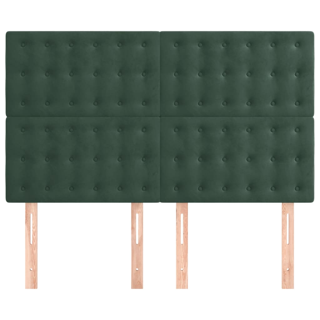Testiere 4 pz Verde Scuro 72x5x78/88 cm in Velluto
