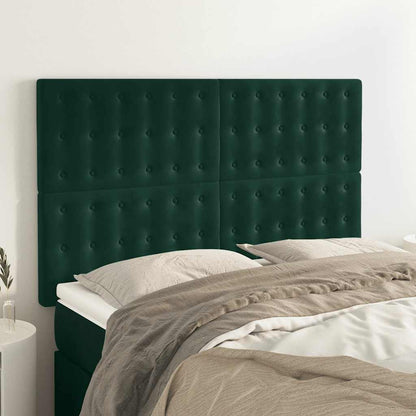 Testiera Verde Scuro 144x5x118/128 cm Velluto