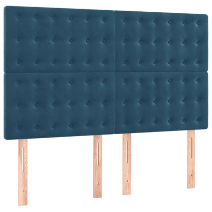 Testiere 4 pz Blu Scuro 72x5x78/88 cm in Velluto