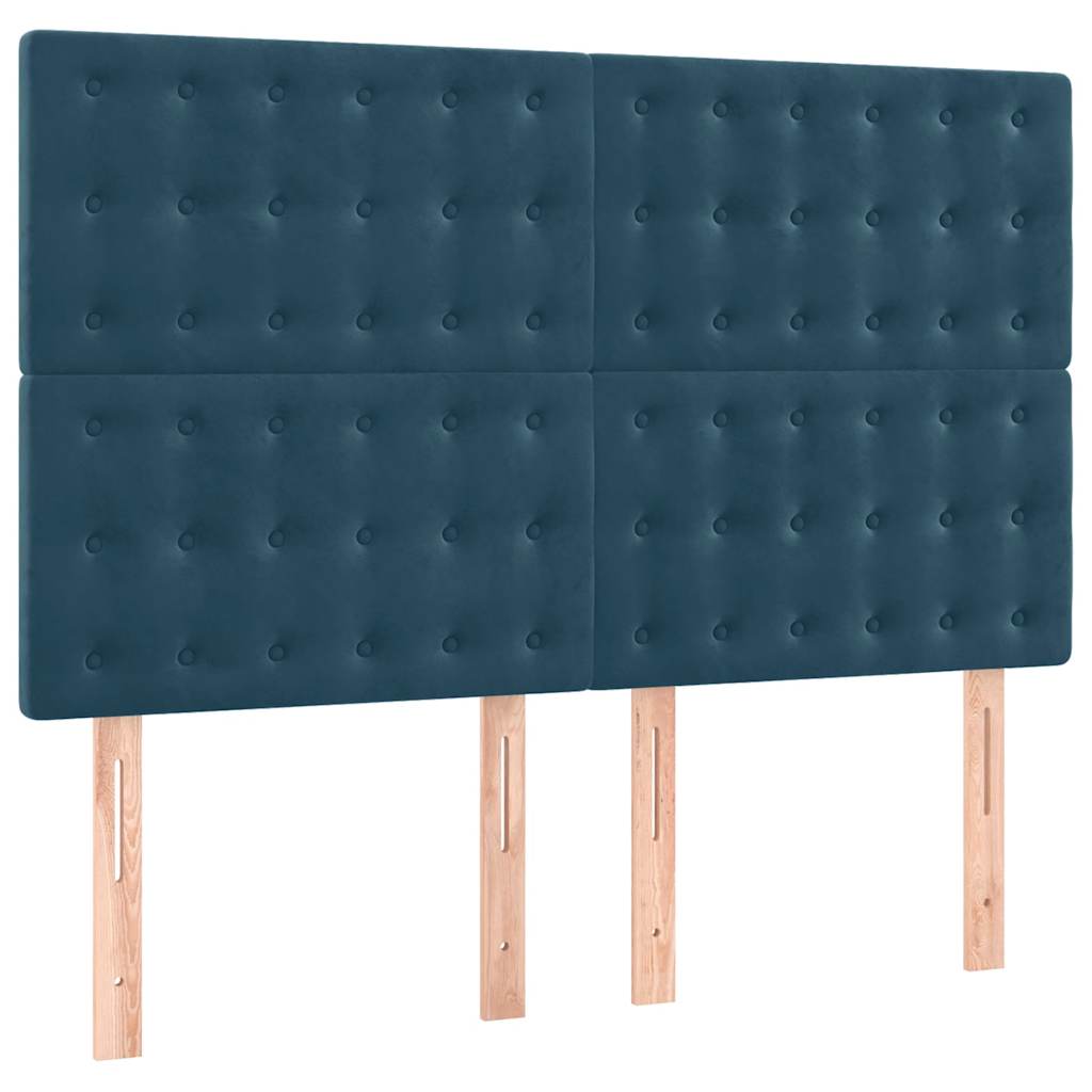 Testiera Blu Scuro 144x5x118/128 cm Velluto