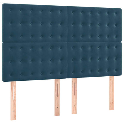 Testiera Blu Scuro 144x5x118/128 cm Velluto