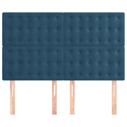 Testiere 4 pz Blu Scuro 72x5x78/88 cm in Velluto