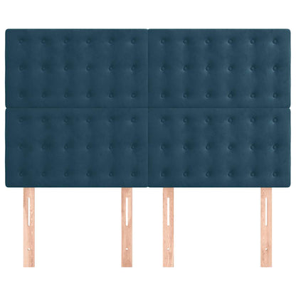 Testiera Blu Scuro 144x5x118/128 cm Velluto