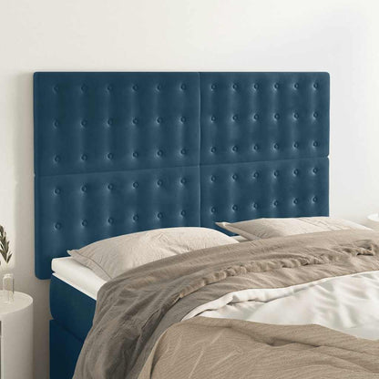 Testiera Blu Scuro 144x5x118/128 cm Velluto