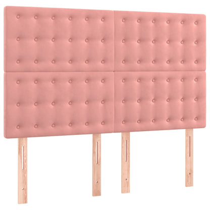 Testiera Rosa 144x5x118/128 cm Velluto