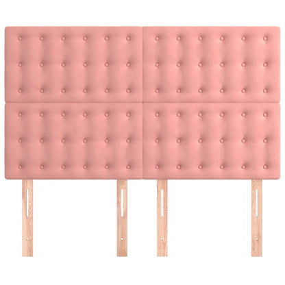 Testiere 4 pz Rosa 72x5x78/88 cm in Velluto