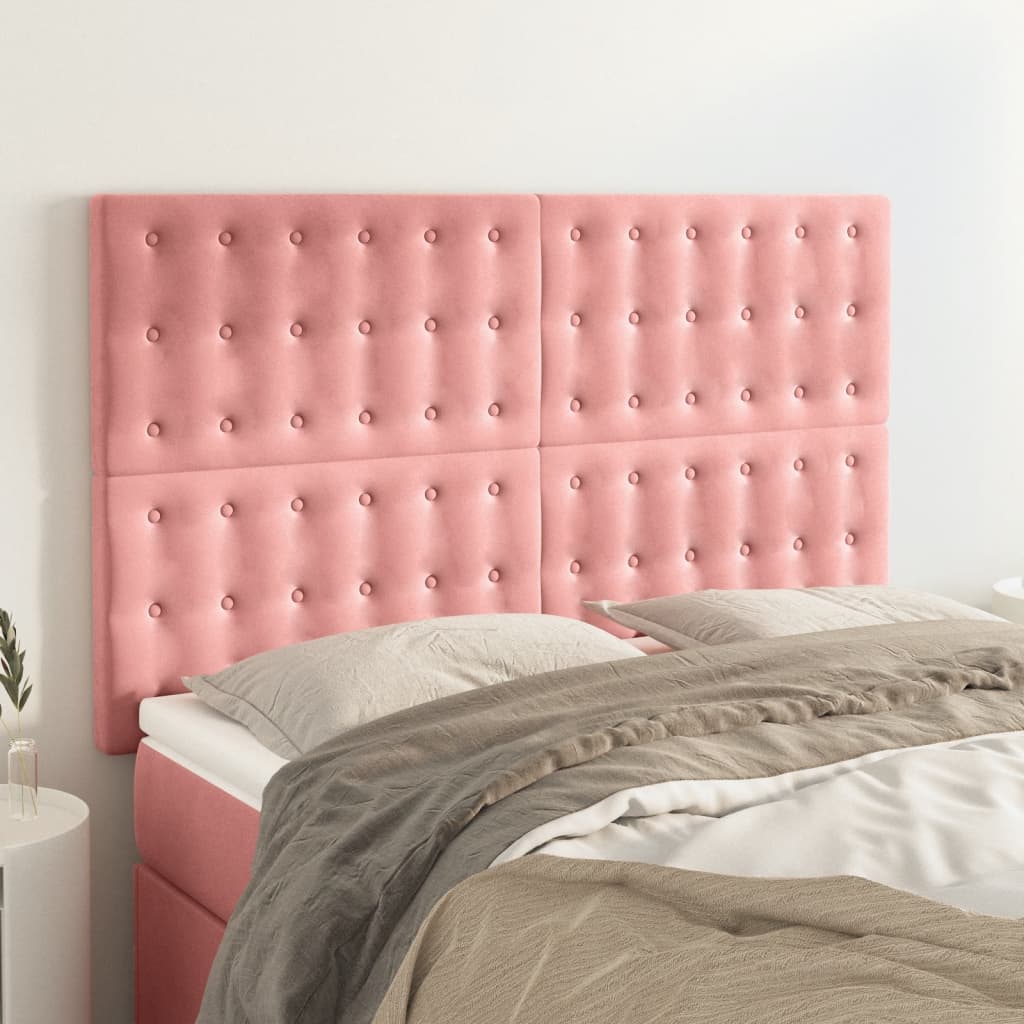 Testiere 4 pz Rosa 72x5x78/88 cm in Velluto