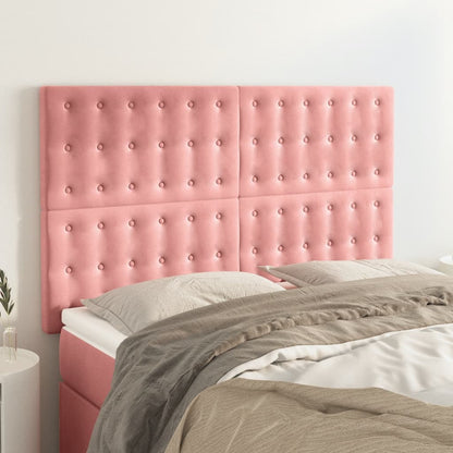 Testiere 4 pz Rosa 72x5x78/88 cm in Velluto