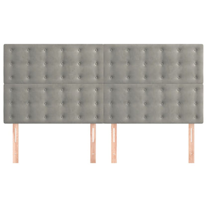 Testiera Grigio Chiaro 160x5x118/128 cm Velluto