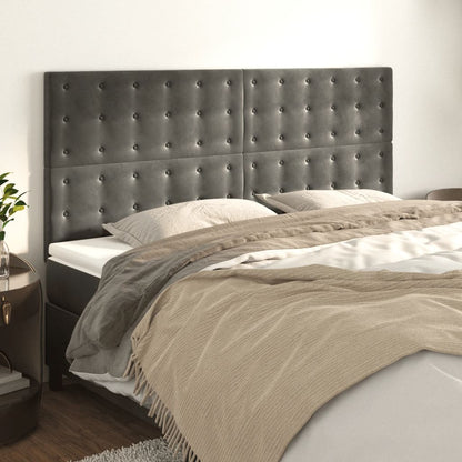 Testiera Grigio Scuro 160x5x118/128 cm Velluto
