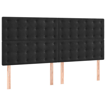Testiera Nera 160x5x118/128 cm Velluto
