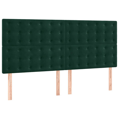 Testiera Verde Scuro 160x5x118/128 cm Velluto