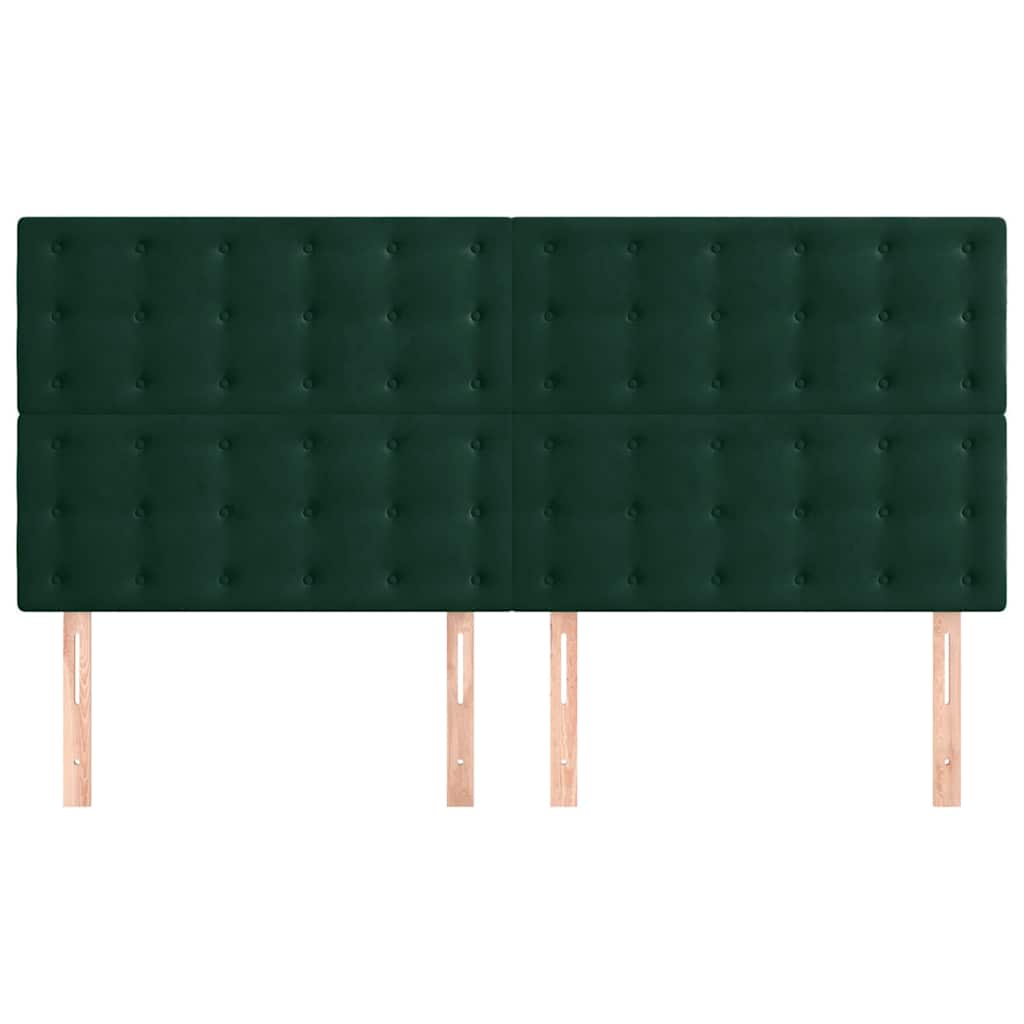 Testiera Verde Scuro 160x5x118/128 cm Velluto
