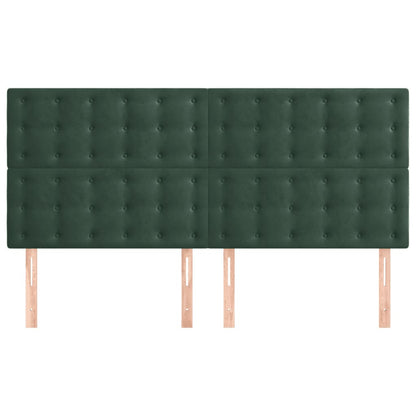 Testiera 4 pz Verde Scuro 80x5x78/88 cm in Velluto
