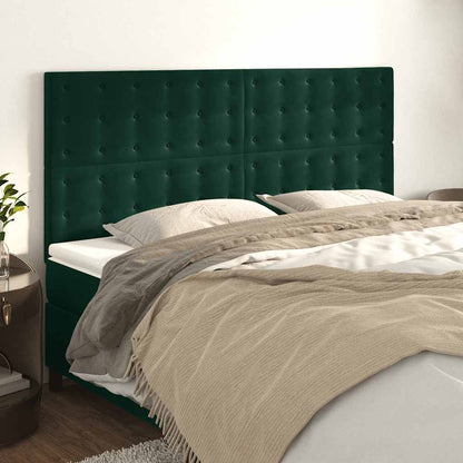 Testiera Verde Scuro 160x5x118/128 cm Velluto